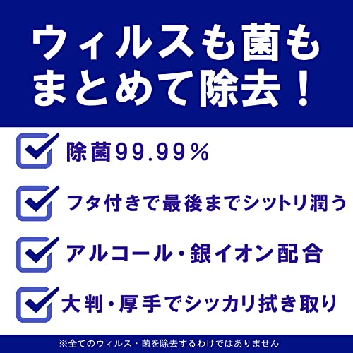 【NISYO】アルコール 除菌 ウェットティッシュ 除菌シート 大判 厚手 ウェットティッシュ 銀イオン-アロエ