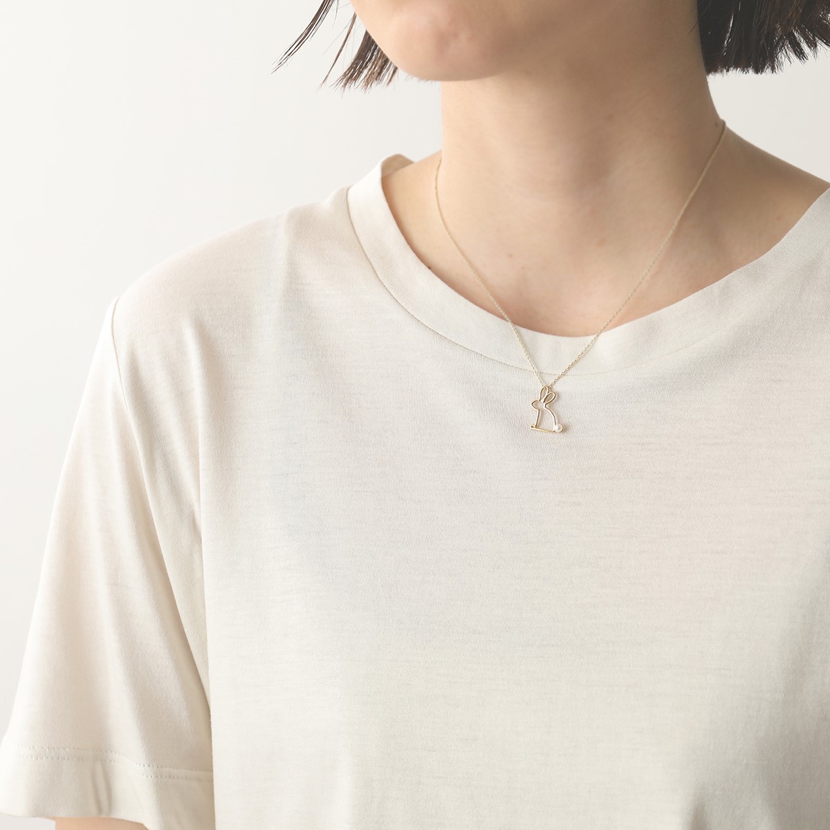 ALIITA アリータ ネックレス CONEJITO PERLA NECKLACE ROLO レディース パール ラビット モチーフ ペンダント アクセサリー YELLOW-GOLD-9KT