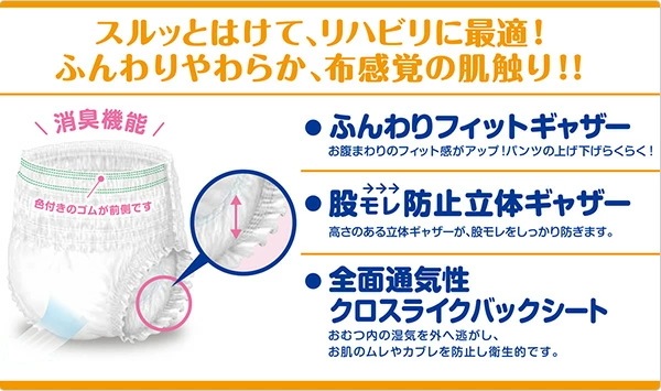 フリーネ 大人用紙おむつ パンツタイプ 軽快パンツ (排尿量2回分)S(88枚)/M(80枚)/L(72枚)/LL(64枚) FKS-162/FKS-163/FKS-164/FKS-165