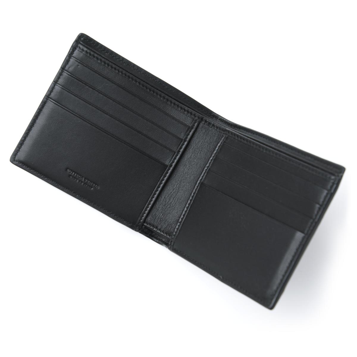 113993-VCET1-1184ボッテガヴェネタ 二折財布イントレチャートレザー ブラックホワイト 113993-VCET1-1184ボッテガヴェネタ 二折財布イントレチャートレザー ブラックホワイト