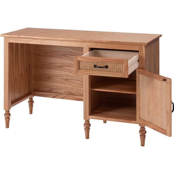 デスク 約 幅112cm 可動式棚 引き出し付き アンティーク調 パソコン