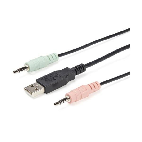 StarTech.com 2ポート ケーブル一体型 USB DisplayPort対応KVMスイッチ 4K／60Hz対応CPU切替器ブラック SV211DPUA4K 1個