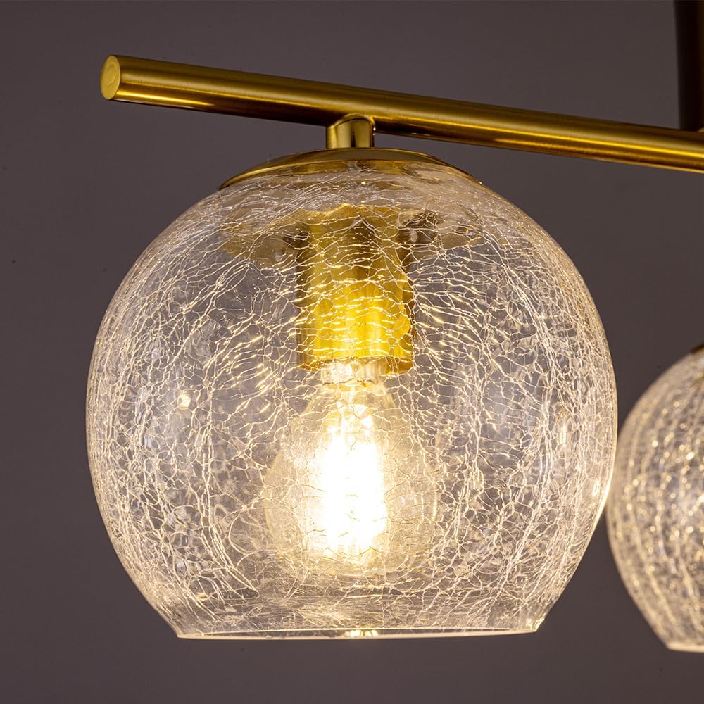 Chendeシーリングライト おしゃれ 3灯 LED 北欧 ガラス 真鍮 ゴールド