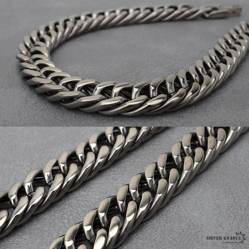 チタン ダブル喜平チェーンブレスレット [b708]