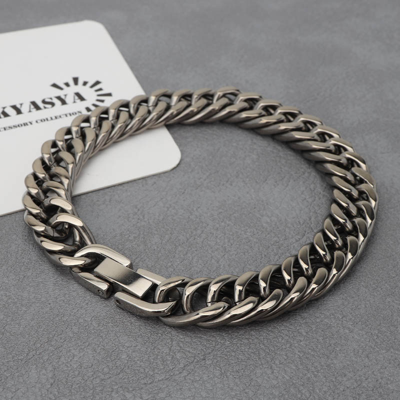 チタン ダブル喜平チェーンブレスレット [b708]