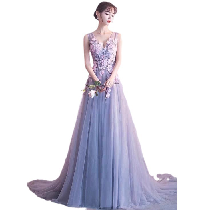 バンケットイブニングドレス2024新しい夏エレガントな気質ロングトレーリングホストドレススカートレディースミディアムロングスタイル バンケットイブニングドレス2024新しい夏エレガントな気質ロングトレーリングホストドレススカートレディースミディアムロングスタイル