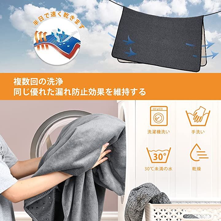 洗えるペットシーツ ペットマット おしっこマット ペット用 トイレ下敷きマット 182x182CM グレー1枚( グレー「1枚」, 182x182CM)