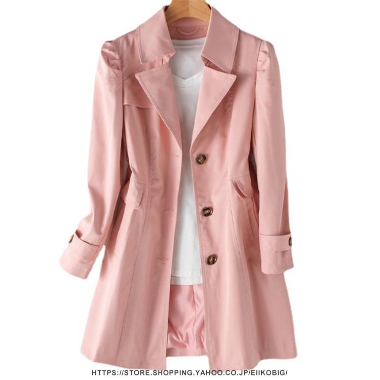 品質いいな新品 レディースコート　チェスターコート　女性　スプリングコート　トレンチコート　ミドル丈 春夏秋　ジャケット　アウター　通勤