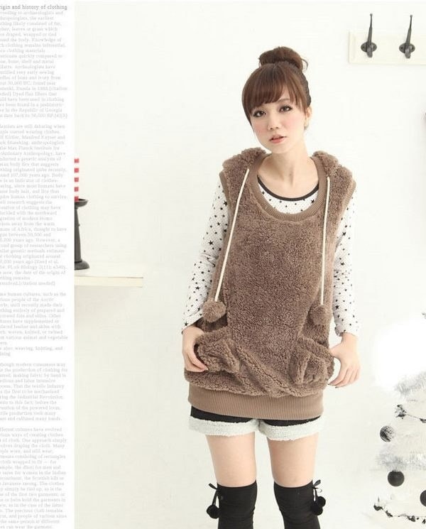 ふわふわ袖無しジップアップパーカー 秋冬 ざっくりニット【カジュアル服】 ふわふわ袖無しジップアップパーカー 秋冬 ざっくりニット【カジュアル服】