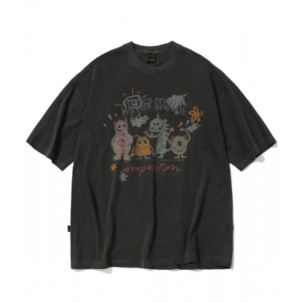 CPGN STUDIO ハッピーデイピグメントショートスリーブ T シャツスモークブラック