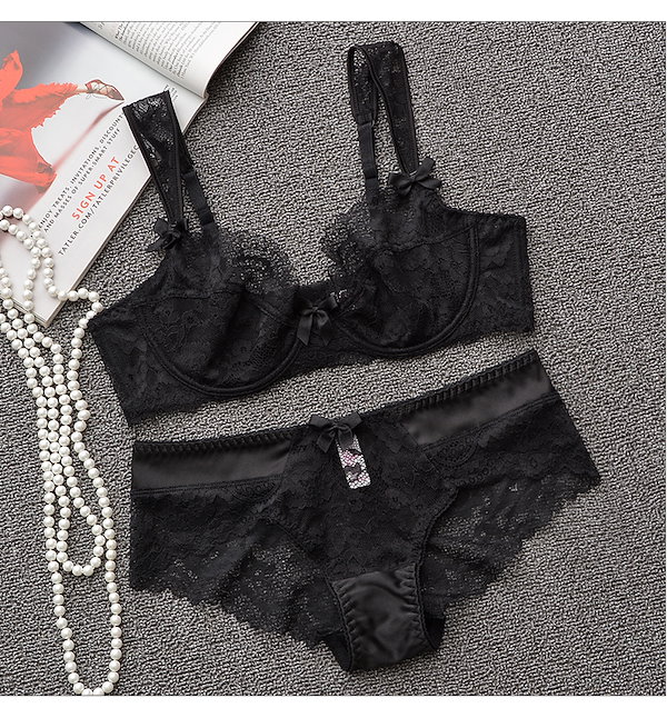 Qoo10] セクシー 下着 ノンパテッドブラ 総レー