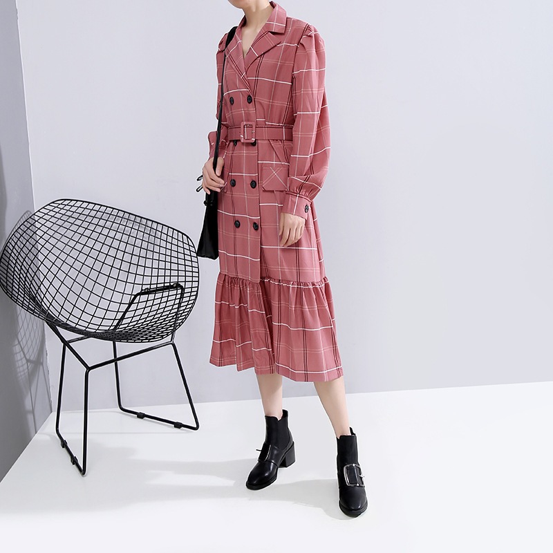 レトロ風 ワンピース 長袖 春 ロング aライン シャツワンピース aライン Aライン フレア ミモレ ミモレ丈 ロング ロング丈 7分丈 ミディアム丈 ミドル丈 レギュラー丈 Vネック 襟付き フレ