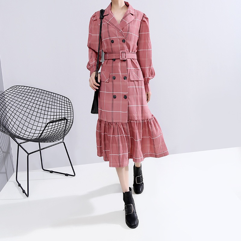 レトロ風 ワンピース 長袖 春 ロング aライン シャツワンピース aライン Aライン フレア ミモレ ミモレ丈 ロング ロング丈 7分丈 ミディアム丈 ミドル丈 レギュラー丈 Vネック 襟付き フレ