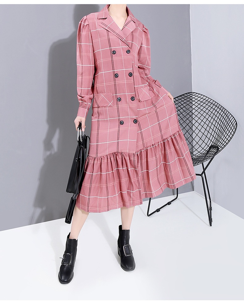 レトロ風 ワンピース 長袖 春 ロング aライン シャツワンピース aライン Aライン フレア ミモレ ミモレ丈 ロング ロング丈 7分丈 ミディアム丈 ミドル丈 レギュラー丈 Vネック 襟付き フレ