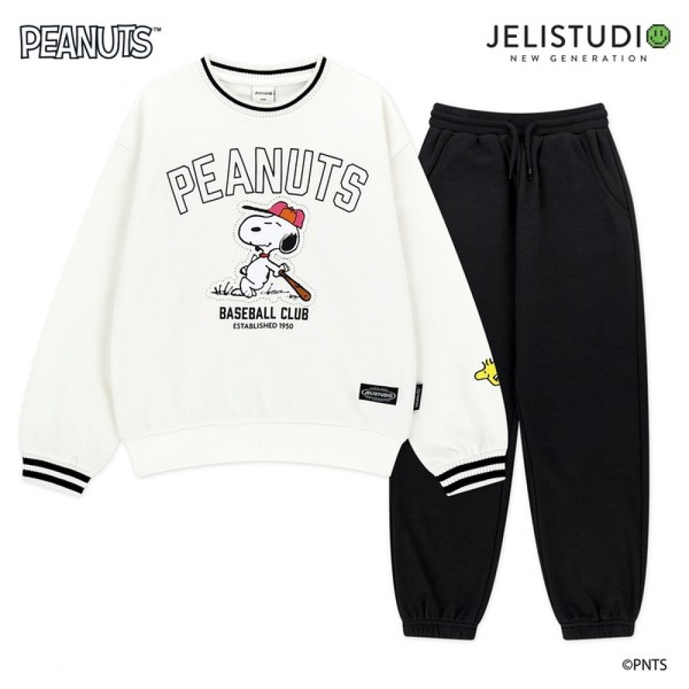 [Jelly Studio] スヌーピーネックポイント上下スーツ