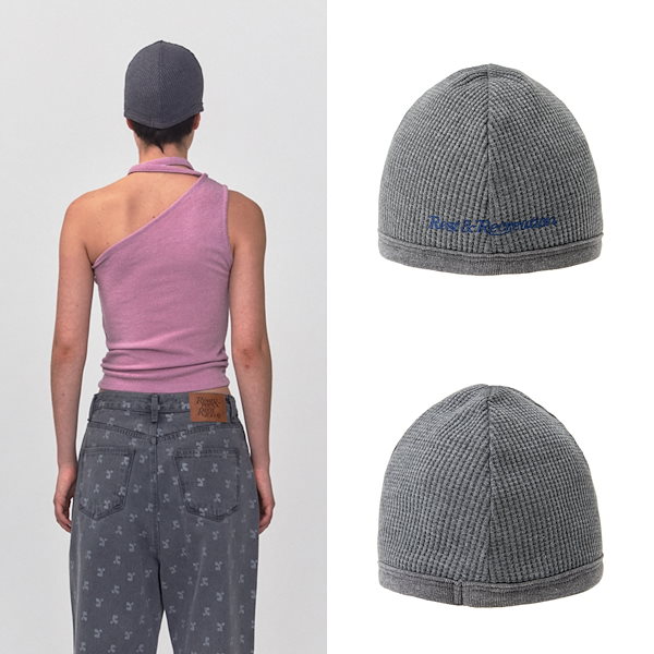 ★国内発送【Rest & Recreation】RR RIB JERSEY BEANIE ビーニー rest & recreation] RR RIB JERSEY BEANIE - BLACK 正規韓国