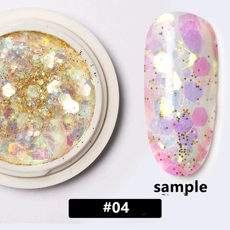 ネイル グリッター ホログラム ネイルパーツ ラメ ホロ グリッター オーロラ ミックス ヘキサゴン ドット ジェル セルフネイル 薄型 メタリック レジン アートcc149