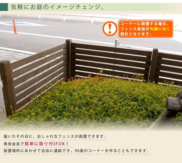 ガーデンフェンス ウッドフェンス 木製 フェンス ボーダーフェンス 平地用 連結セット