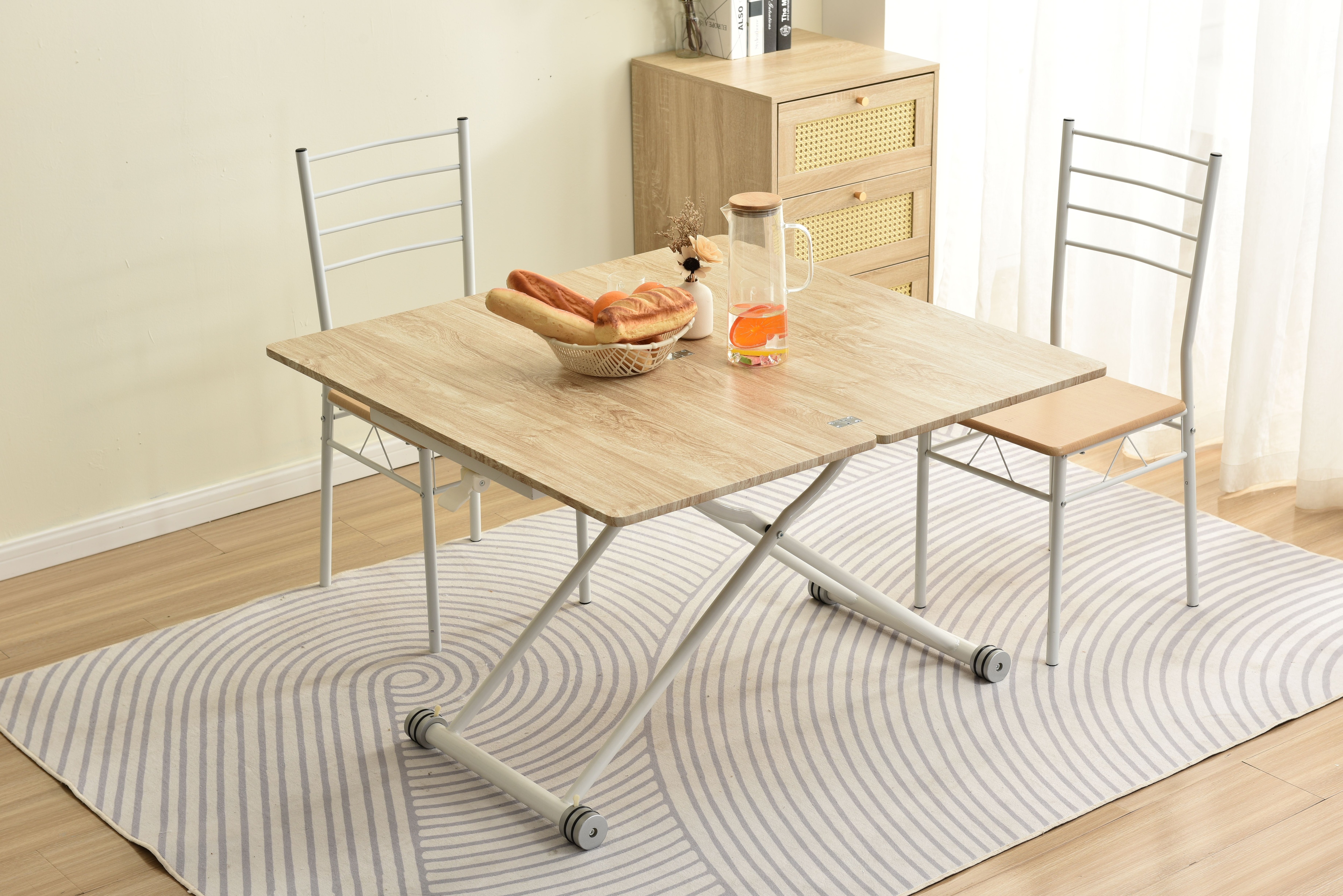 【国内発送&送·料·無·料】テーブル100×50センターテーブ100×100昇降テーブルデスクダイニングテーブル作業用ローテーブル天板が2倍に広がるガス圧昇降テーブルガス圧昇降式テーブル