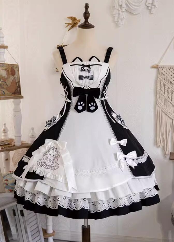 【新作登場 最安値!】181ロリータ ドレス中袖ワンピース　 ゴスロリ コスプレ メイド服 コスチューム 文化祭 学園祭 衣装 仮装 ハロウィン おすすめ 可愛い ドレス　日常　写真　舞台_1