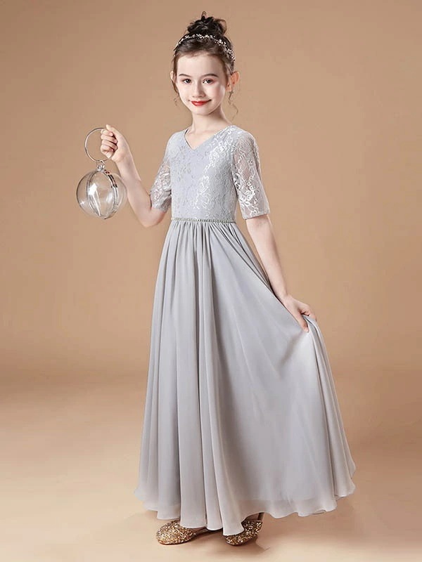 ドレス 子供 ピアノ 発表会 ピアノ発表会 中学生 ワンピース 女の子 ロングドレス 結婚式 ジュニア ピアノ発表会ドレス コンクール 袖付き パーティードレス イブニングドレス ロング キッズ ファ