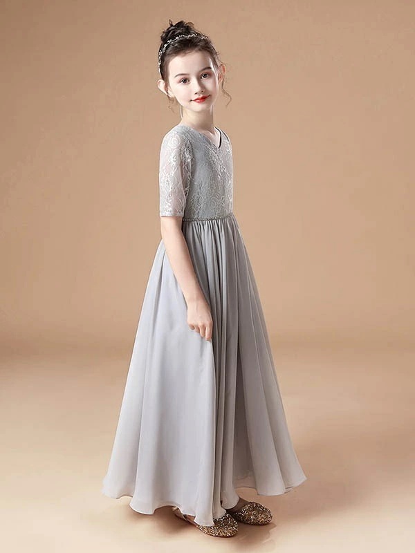 ドレス 子供 ピアノ 発表会 ピアノ発表会 中学生 ワンピース 女の子 ロングドレス 結婚式 ジュニア ピアノ発表会ドレス コンクール 袖付き パーティードレス イブニングドレス ロング キッズ ファ