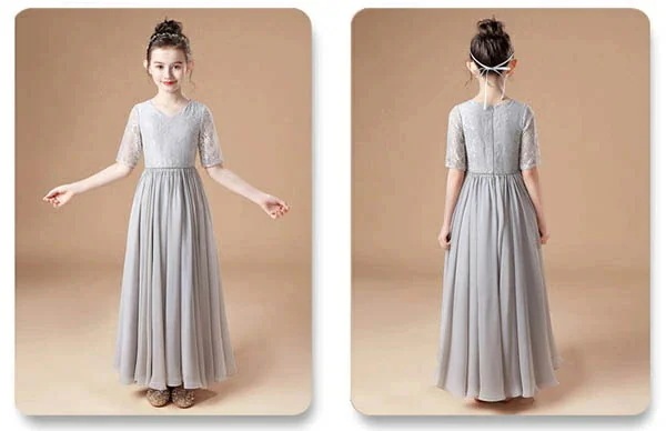 ドレス 子供 ピアノ 発表会 ピアノ発表会 中学生 ワンピース 女の子 ロングドレス 結婚式 ジュニア ピアノ発表会ドレス コンクール 袖付き パーティードレス イブニングドレス ロング キッズ ファ