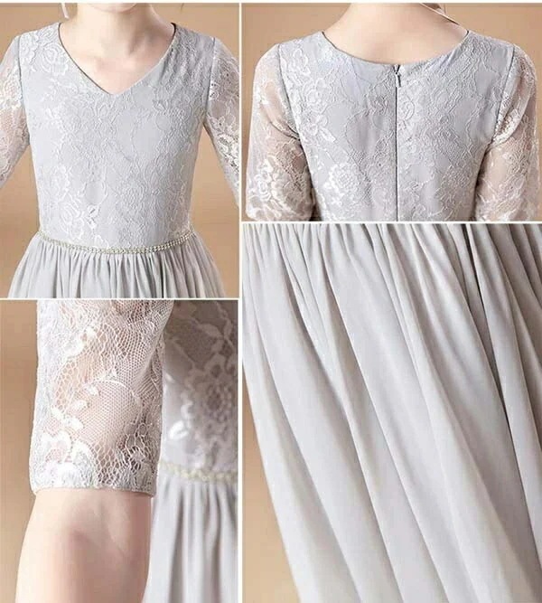 ドレス 子供 ピアノ 発表会 ピアノ発表会 中学生 ワンピース 女の子 ロングドレス 結婚式 ジュニア ピアノ発表会ドレス コンクール 袖付き パーティードレス イブニングドレス ロング キッズ ファ