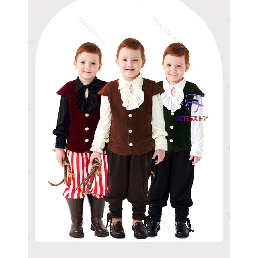ハロウィン コスプレ 衣装 男の子フォーマル 英国スーツ キッズ 千鳥格子のニッカボッカ3点セット ニッカポッカ 子供服 ベロア 茶色 入学式 発表会 結婚式 七五