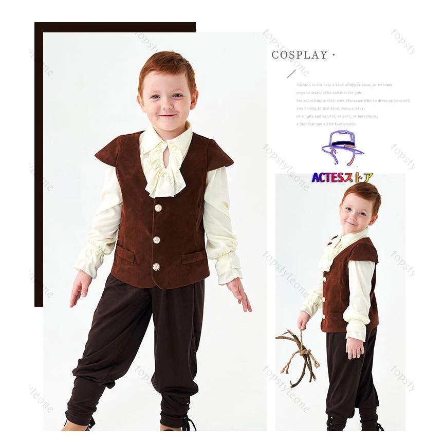 ハロウィン コスプレ 衣装 男の子フォーマル 英国スーツ キッズ 千鳥格子のニッカボッカ3点セット ニッカポッカ 子供服 ベロア 茶色 入学式 発表会 結婚式 七五