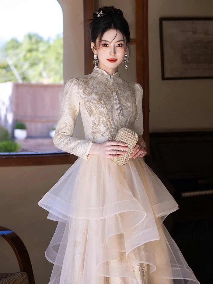 新しい未使用 カラードレス パフスリーブ 20代 30代 40代 演奏会ドレス