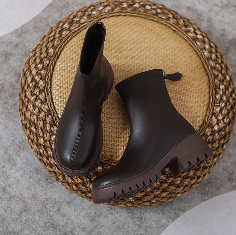 2色 ショートブーツ レディース 本革 靴 ラウンドトゥ 幅広 甲高 5CMヒール 疲れない カジュアルシューズ 厚底 背が高くなる 身長アップ バックジッパー 脱ぎ履きやすい 履きやすい 革 2色 ショートブーツ レディース 本革 靴 ラウンドトゥ 幅広 甲高 5CMヒール 疲れない カジュアルシューズ 厚底 背が高くなる 身長アップ バックジッパー 脱ぎ履きやすい 履きやすい 革