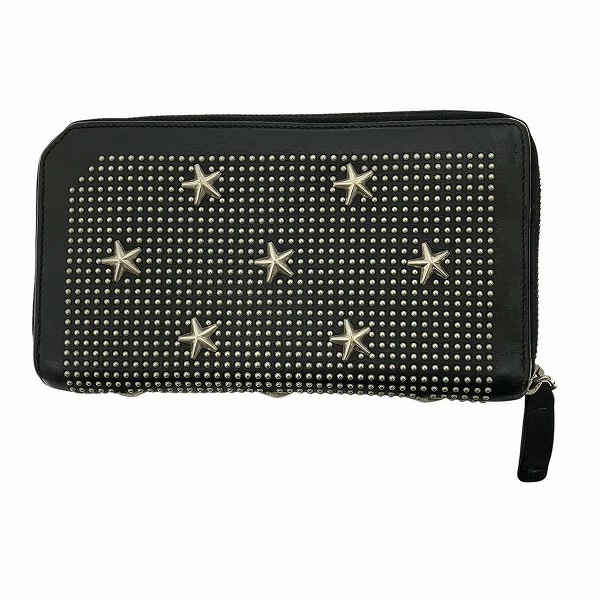 ジミーチュウ スタースタッズ ラウンドジップ 長財布 ユニセックス【中古】