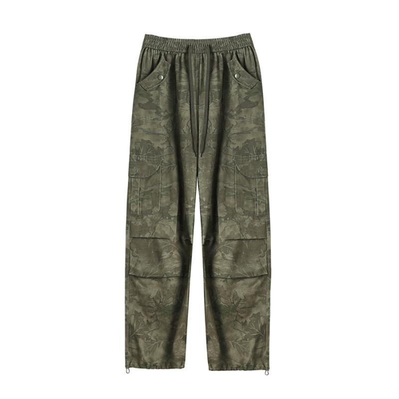カーゴパンツ レディース ボトムス 迷彩 カモフラ 春 アメリカン ワーク 作業着 ストリート ヒップホップ ハイウエスト カジュアル ストレート ワイド カーキ グリーン カーゴパンツ レディース ボトムス 迷彩 カモフラ 春 アメリカン ワーク 作業着 ストリート ヒップホップ ハイウエスト カジュアル ストレート ワイド カーキ グリーン