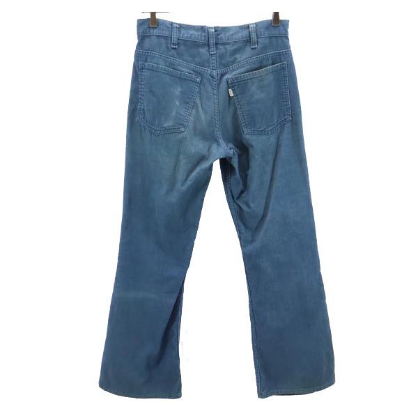 70s 684 ブーツカット コーデュロイパンツ w30 ブルー系 メンズ