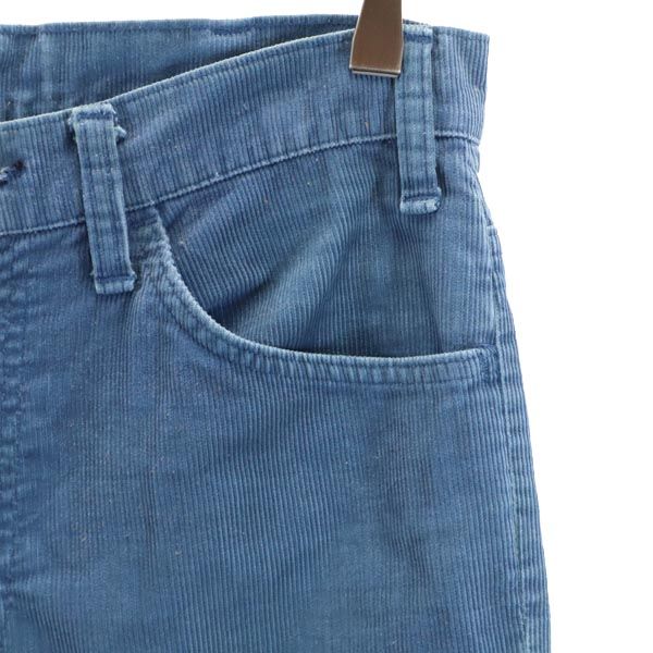 70s 684 ブーツカット コーデュロイパンツ w30 ブルー系 メンズ