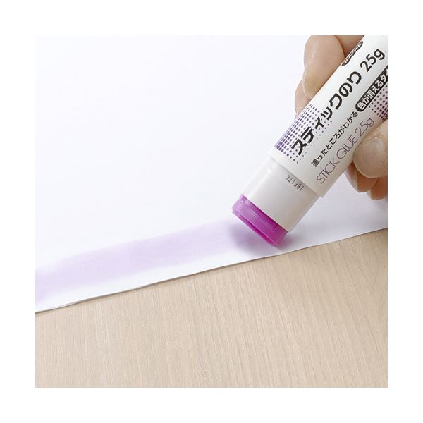 (まとめ) TANOSEE スティックのり色が消えるタイプ 25g 1本 (×100セット)
