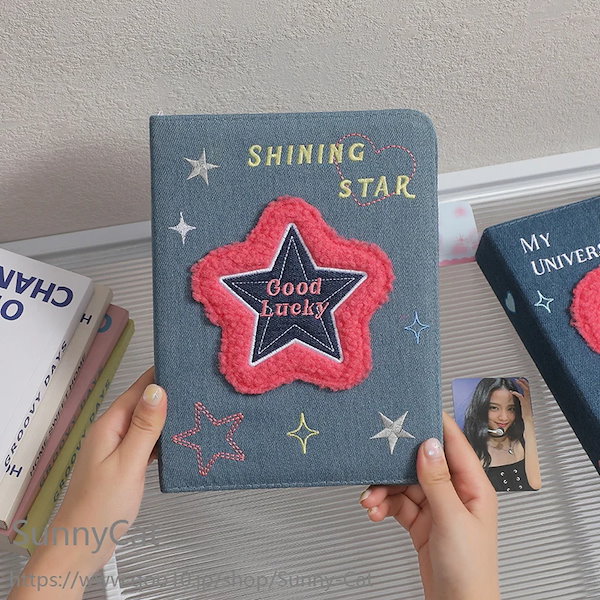 Qoo10] バインダー A5 6穴 デニム ハート