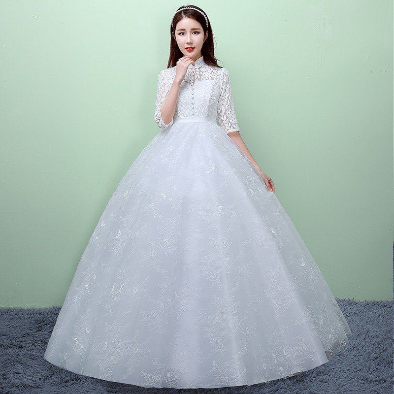 ウエディングドレス 結婚式 マタニティドレス 安い ウェディングドレス エンパイア お呼ばれ 二次会 ロングドレス ブライダル 花嫁 妊婦可白 長袖
