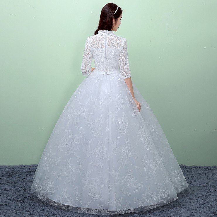 ウエディングドレス 結婚式 マタニティドレス 安い ウェディングドレス エンパイア お呼ばれ 二次会 ロングドレス ブライダル 花嫁 妊婦可白 長袖