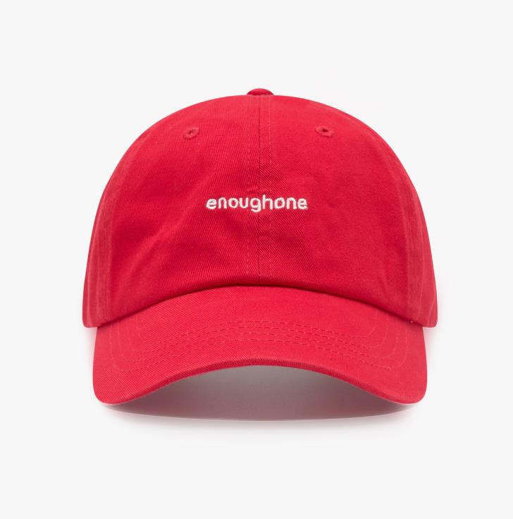ENOUGHONE ロゴ入りボールキャップ レッドカラー
