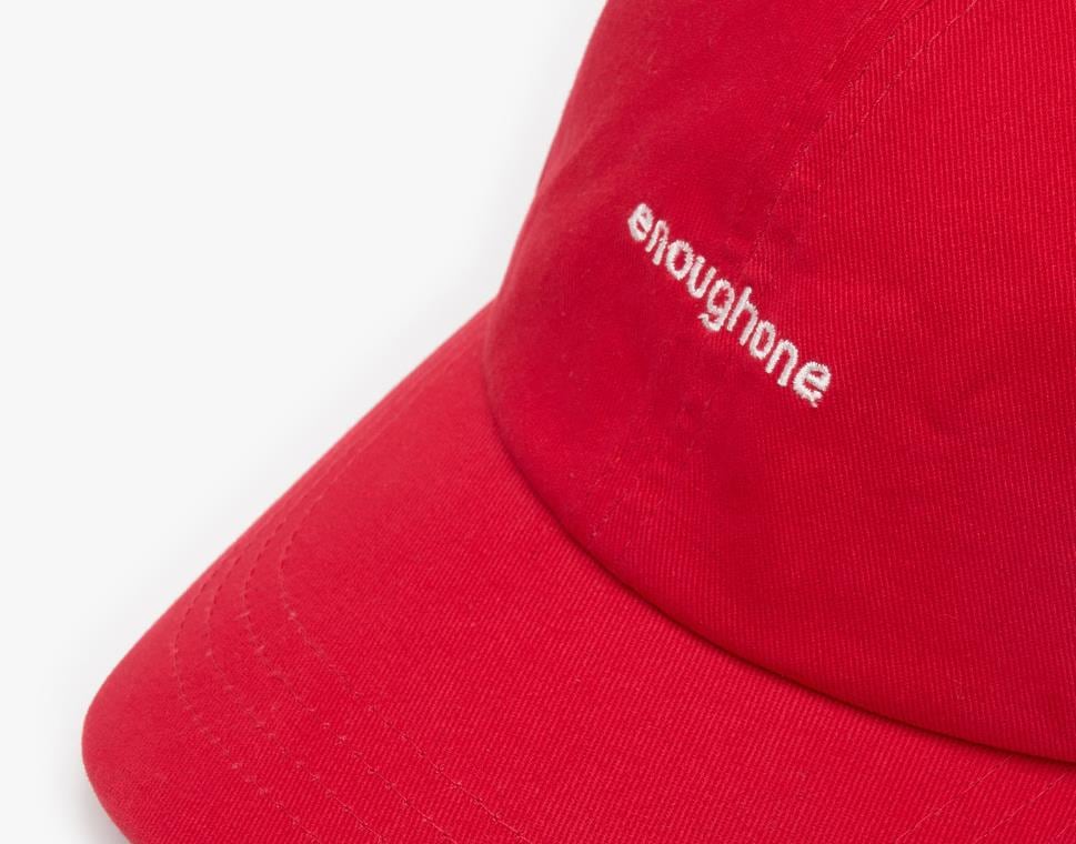 ENOUGHONE ロゴ入りボールキャップ レッドカラー