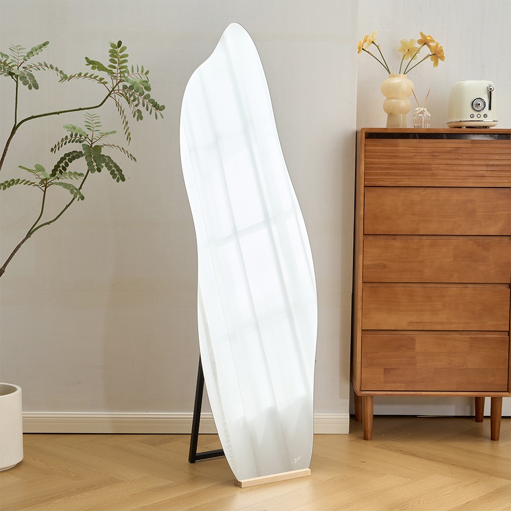 【安心保証】全身鏡 姿見鏡 スタンドミラー ノンフレーム イレギュラミラー 立てかけ 姿見 鏡 ミラー おしゃれ 大型 飛散防止 木製台あり 160*50CM 【安心保証】全身鏡 姿見鏡 スタンドミラー ノンフレーム イレギュラミラー 立てかけ 姿見 鏡 ミラー おしゃれ 大型 飛散防止 木製台あり 160*50CM