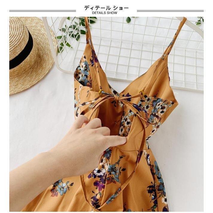 春 夏 キャミワンピ 花柄 レディース ロングワンピ ノースリーブ 花柄ワンピース 女性 リゾートウェア マキシ丈ワンピース レトロ 可愛い