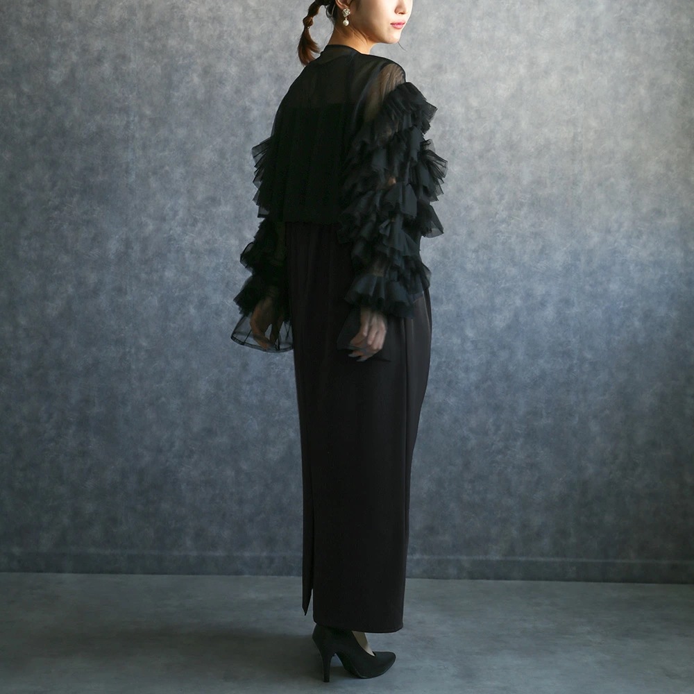 結婚式 パーティードレス オケージョン ブラックドレス 華やか ボリュームチュールトップス&ノースリーブペンシルドレス フリル チュール フォーマル 20代 30代 40代 お呼ばれ 2次会 謝恩会 結婚式 パーティードレス オケージョン ブラックドレス 華やか ボリュームチュールトップス&ノースリーブペンシルドレス フリル チュール フォーマル 20代 30代 40代 お呼ばれ 2次会 謝恩会