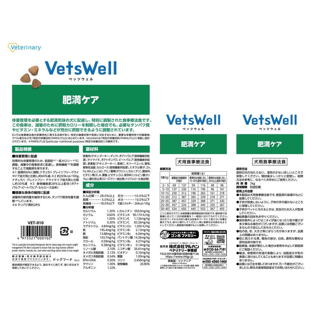 ベッツウェル 食事療法食 犬用 肥満ケア 3kg ベッツウェル 食事療法食 犬用 肥満ケア 3kg