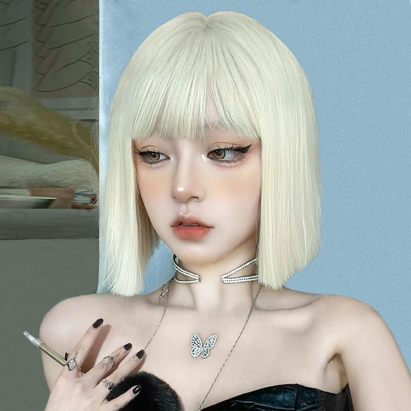ショートヘアコミックエア前髪韓国ボブヘッドウィッグ - メルカリ