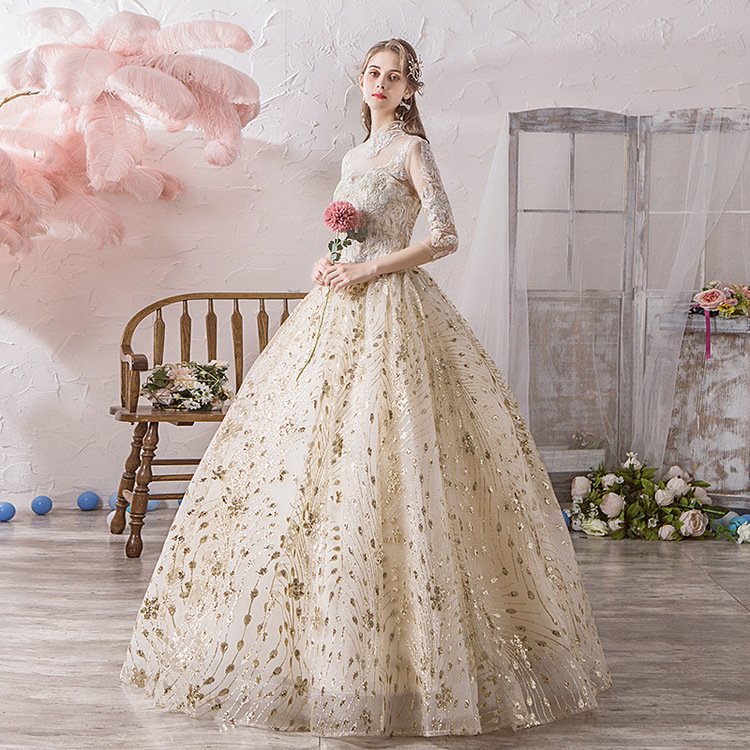 ウエディングドレス カラードレス プリンセス パーティードレス 安い 可愛い 結婚式 披露宴 ロング ドレスS-XXL