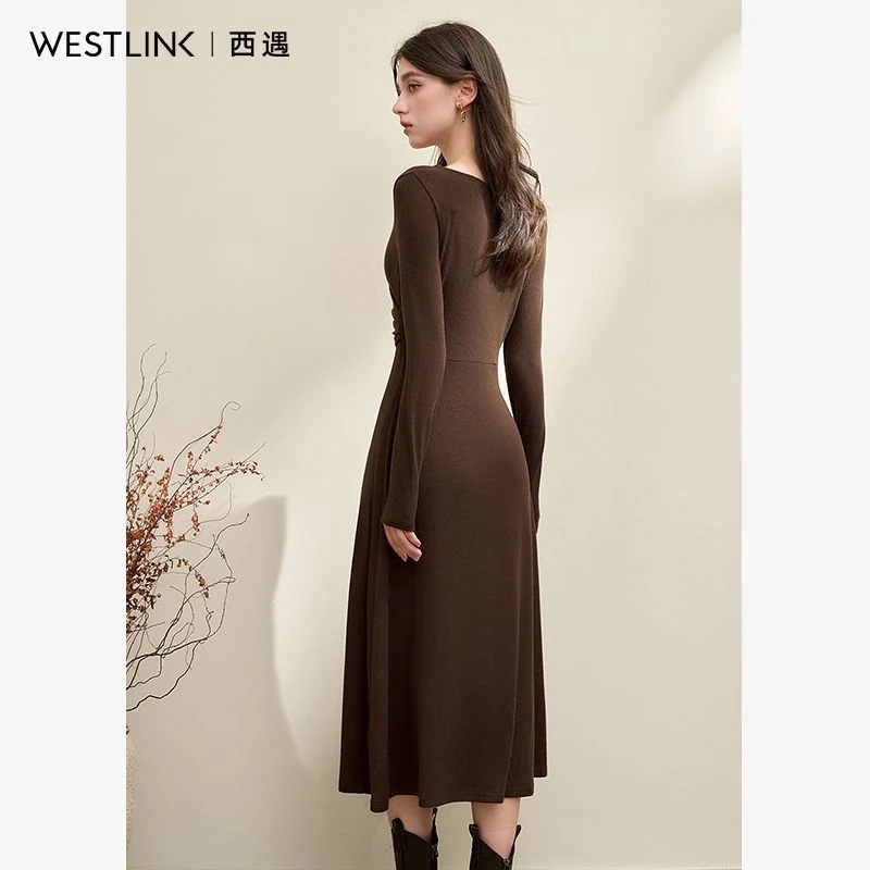 コーヒー長袖ドレス女性2025新しいVネックビーズホローネックスリムロングドレスドレス スーツ パーティードレス ウェディングドレス キャバドレス 結婚式 ドレス コーヒー長袖ドレス女性2025新しいVネックビーズホローネックスリムロングドレスドレス スーツ パーティードレス ウェディングドレス キャバドレス 結婚式 ドレス