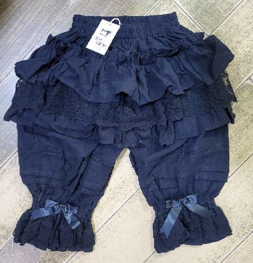 ロリータ ドロワーズ かぼちゃパンツ 段々フリル レディース レース コーデ 春夏 快適 ジャガード ズロース インナー ロリィタ ブラック 通気性 ダンス ホワイト